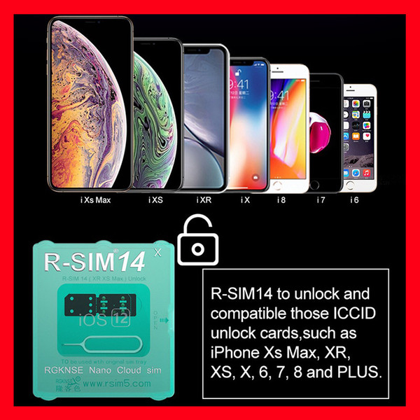 R-SIM 14 R sim14 RSIM14 R SIM 14 RSIM 14 unlock card iphone xs max IOS12.X iccid unlocking sim R-SIM14 by epacket