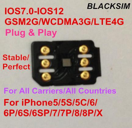 Free DHL New Brand BLACKSIM Super sim 4G Unlock all IOS & all iPhone carriers for GSM/WCDMA/LTE4G ONESIM GEVEY Turbo Sim