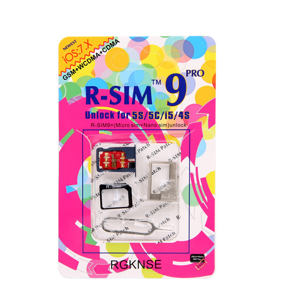 20pcs Original R-SIM 9 RSIM9 R-SIM9 Pro Perfect SIM Card Unlock Official IOS 7.0.6 7.1 ios7 RSIM 9 for iphone 4S 5 5S 5C GSM CDMA WCDMA 3G4G