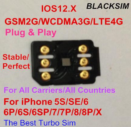 Free DHL Brand New BLACKSIM Super sim 4G Unlock IOS 12.2 for US/T-mobile,Sprint, Fido,DoCoMo & other carrieres GEVEY Turbo Sim