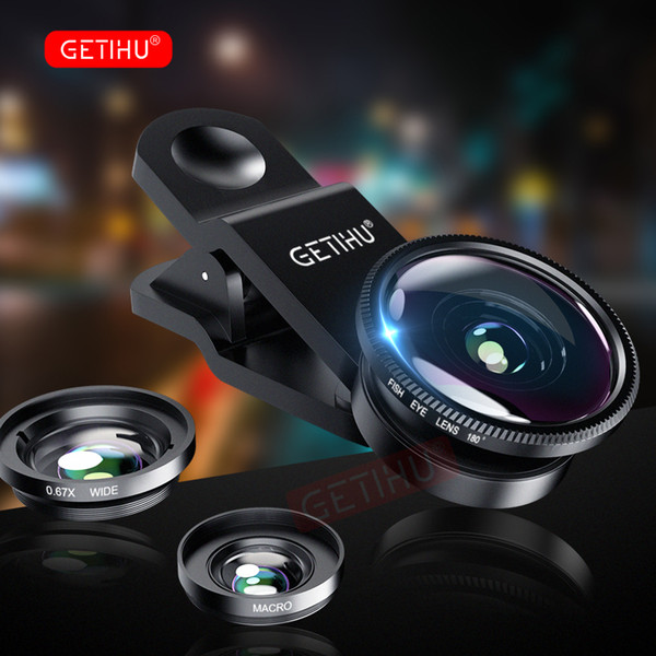 GETIHU Fisheye Camera Lens Mobile Phone Lenses Universal Fish eye Zoom Smartphone Macro Lentes Microscope For iPhone 6 7 8 Lens