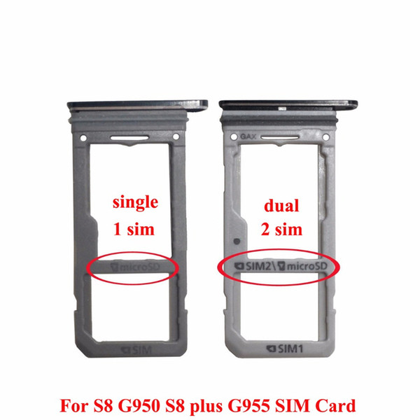 100% New Double Single Sim Micro SD Memory Card Tray Holder Slot Replacement For Samsung Galaxy S8 G950 VS S8 Plus G955 50PCS