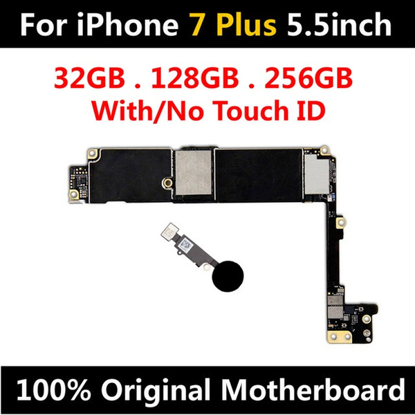 Factory Unlock Original Motherboard For iPhone 7 Plus 5.5inch With / No Touch ID Mainboard IOS Installed Logic Board Test Good