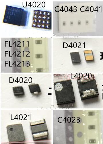 8pcs/set For iPhone 6S Backlight Kit U4020 IC+Coil L4020 4021+Diode D4020 4021+Capacitor C4023 4041 4043+Filter FL4211 4212 4213