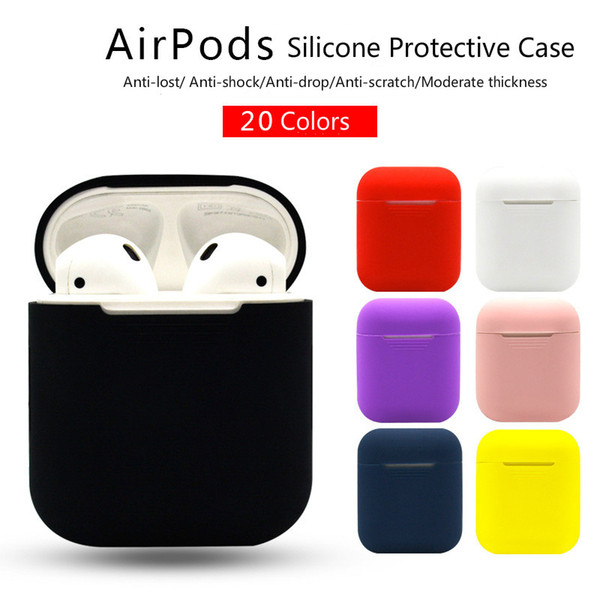 16 Colors Silicone AirPods Headset Protective Case Airpods Protective Sleeve ShockProof Box Cover For Wireless Bluetooth Earphones