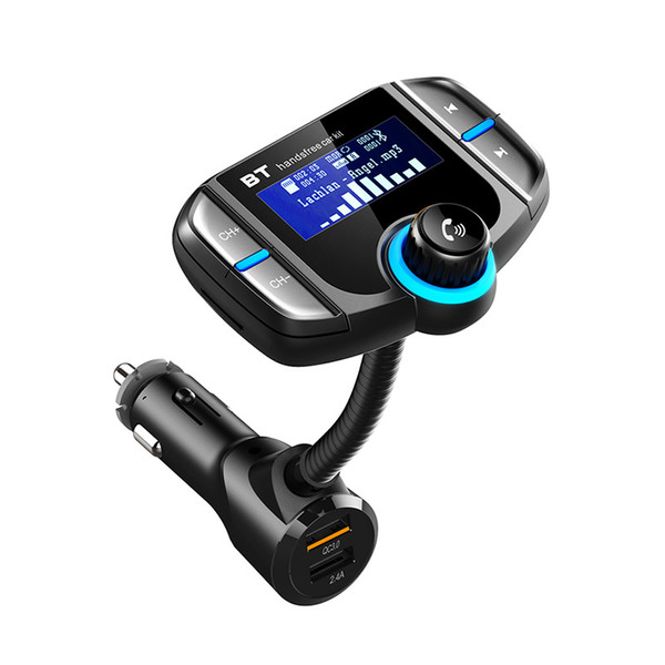 2018 NEW BT70 Car Bluetooth FM Transmitter Modulator Transmiter 2 USB Charger QC3.0 Handsfree Audio MP3 Player AUX SD USB Flash