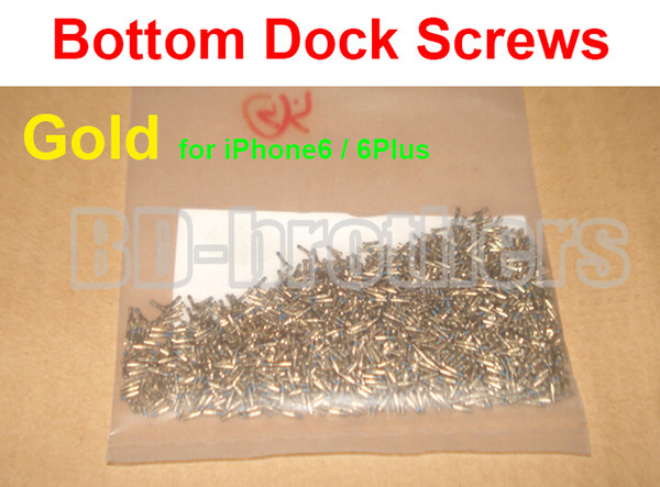 Original Gold Bottom Dock Screws 5Star Pentacle Pentalobe Screw for iPhone6 iPhone 6 Plus DHL shipping 6000pcs/lot