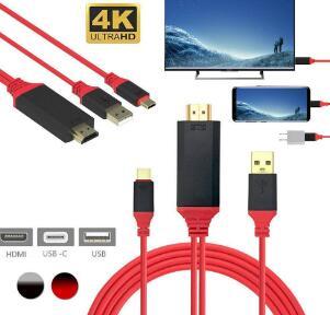 2019 3 in 1 Type C to HDMI Cable 4K 2K High Speed HDTV Cable Adapter For MacBook ChromeBook Pixel Galaxy S8 2M