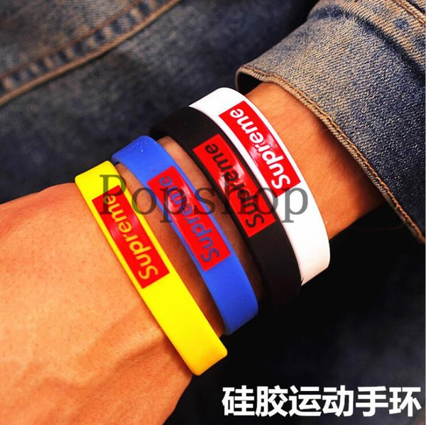 Wholesale 100pcs fashion Clothing brand supr silicone bracelet TS Bangtan Boys Silicone Bracelet Toys & Hobbies Wristband Silicone Bracelet