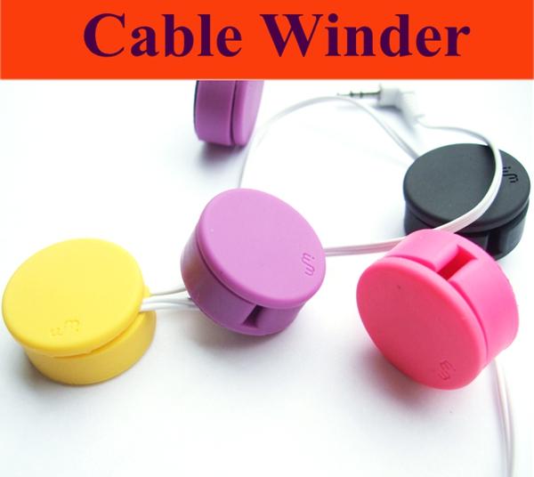 New Arrival Cable rounded winder Clean Cable Organizer / Earphone Winder / Holder for iphone earphone Headphone Cable tidy