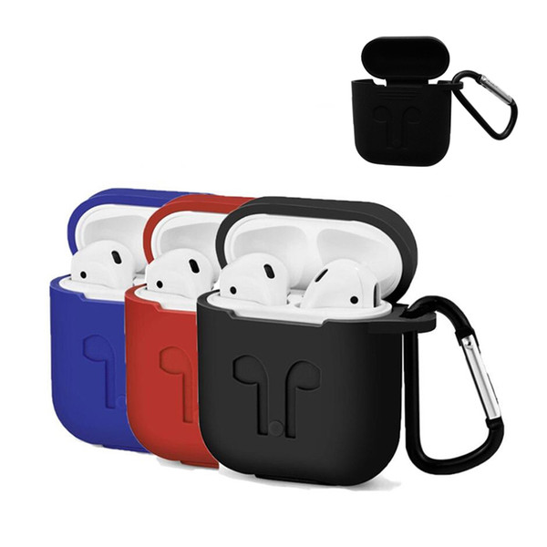 Soft Case Cover For Apple Airpods Silicone Cover Protector with Dust Plug Anti-Lost Strap Pouch for Air pods Earphones Safty