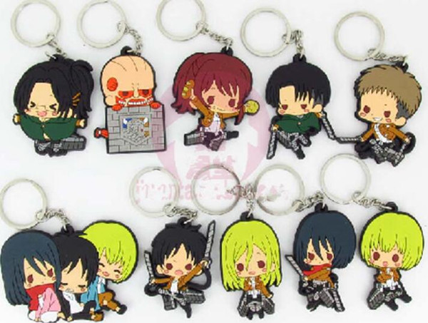 Wholesale New cartoon Attack on Titan Sided Soft decoration accessories Shoe Charms Flat PVC DIY Gadgets Novelty kids gifts