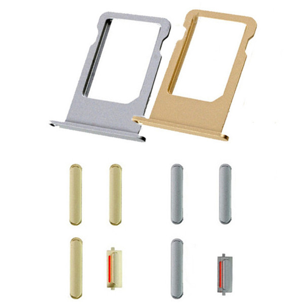 SIM Card Tray Holder Side Button Mute Volume Lock Switch Power Key Button Set Parts For iPhone 6S 7 8 4.7