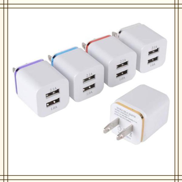 Universal 2.1A US Dual USB AC Power Adapter Wall Charger Plug 2 port for Samsung S4 S5 IPAD iphone MQ1000