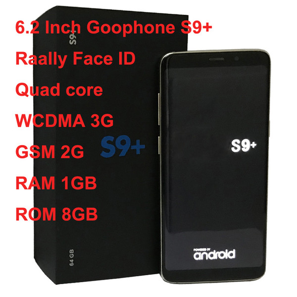 6.2 Inch Goophone 9 Plus With WCDMA 3G GSM 2G Quad Core Ram 1GB ROM 16GB Android 7.0 Camera 8.0MP Really Face ID smart phone Can show 4g LTE