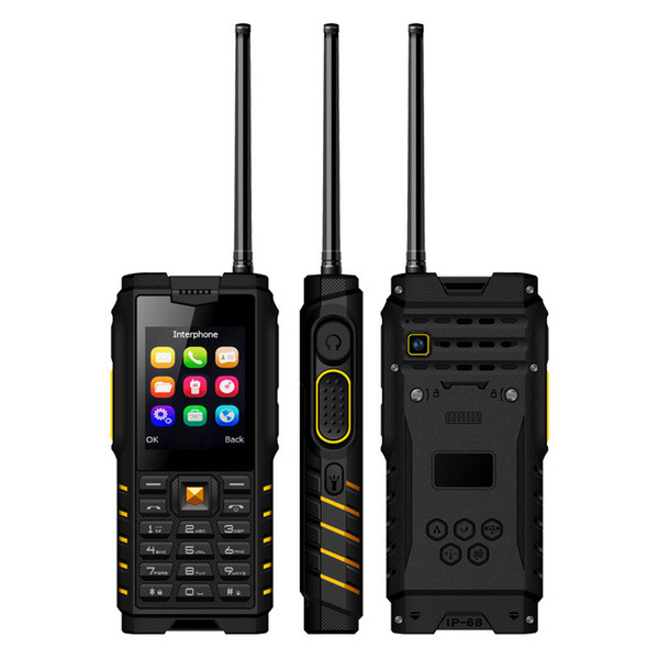 Cheap Walkie Talkie PTT dual sim Cell Phone Alps T2 IP68 Waterproof rugged UHF 2.4Inch 2500mAh Mobile phone