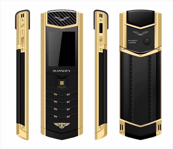 Original Brand MPARTY LT2 Luxury Gold Metal Body Leather Housing Mobile Phone Dual Sim Cell Phones Bluetooth FM Mp3 Camera cellphone