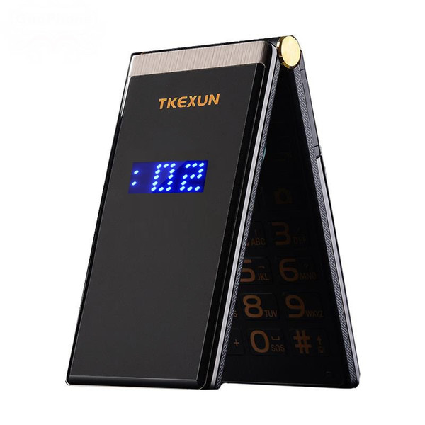 Original TKEXUN M2 Flip cell Phone Metal Body Senior Luxury Dual Sim Camera MP3 MP4 3.0 Inch Touch Screen Mobile Phone