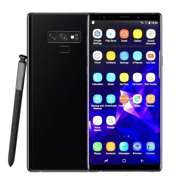 Goophone 10 plus Note 9 Cell Phones unlocked phone quad core 1GB ram 16GB rom 6.4inch full Screen Show 128GB fake 4g lte Android Smartphone