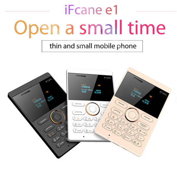 Fast shipping Ultra Thin iFcane E1 Mini Card Phone Student unlocked Mobile Phone Pocket Phone Low Radiation Multi Language