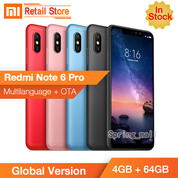 New Original Xiaomi Redmi 6 Pro Mobile Phone 4GB RAM 32/64GBGB ROM Snapdragon 625 Octa Core 5.84