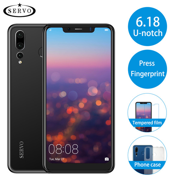 Capacitive Screen SERVO P20 6.18inch Dual SIM Card Mobile phone Android 8.1 Fingerprint unlock Dual Back Camera 8.0 MP Quad Core Smartphone