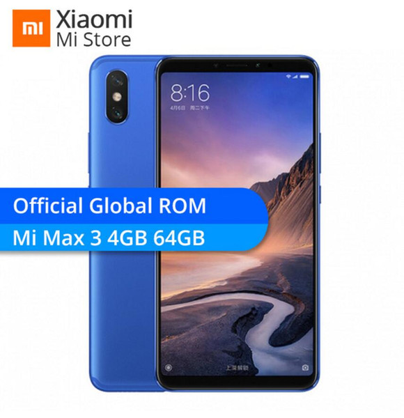 Original Xiaomi Mi Max 3 6GB 128GB Mobile Phone 6.9'' Full Screen Snapdragon 636 Octa Core AI Dual Camera 5500mAh Android 8.1