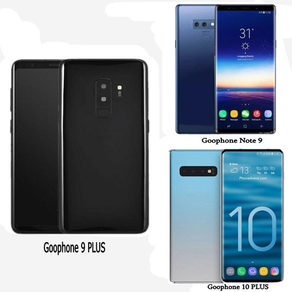 Free DHL Goophone s10 PLUS Note 9 Unlocked Cell Phones quad core 1Gram 16Grom 6.5inch full Screen Show 128GB fake 4g lte Android Smartphone