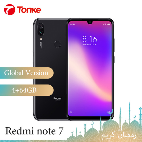 Global Version xiaomi cellphone Redmi Note 7 4GB RAM 64GB ROM Snapdragon 660 Octa Core 6.3