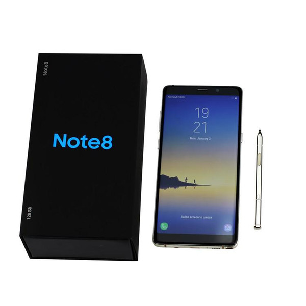 Unlocked Note8 6.3inch Note 8 Goophone Quad Core 1280*720 Android 1G Ram 8GB/16GB Rom With Touch ID show 4G LTE Cellphone dhl