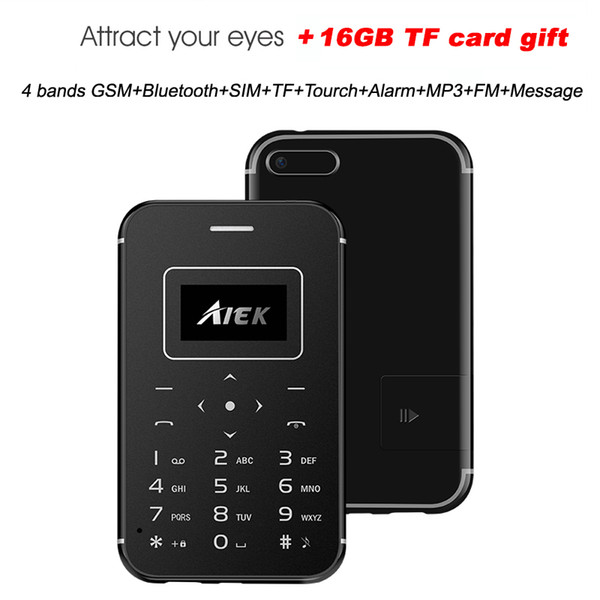 Hot Mini Bluetooth Phone Dailer,Ultra slim Card Phone FM SIM Card Torch TF 16GB MP3 Quad-Band GSM Mobile phone Headset Headphone