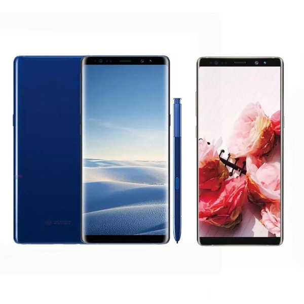 Goophone 6.3 inch Note 8 Note8 Cell Phone Quad Core Android 6.0 Show fake 4GB/64GB Fake 4G LTE Smartphone Free Shipping