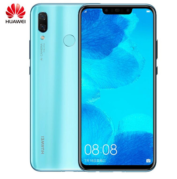 Original Huawei nova 3 6GB 128GB Android 8.1 Mobile Phone Kirin 970 Qcta-core Dual Front Back Camera 24.0MP+2.0MP 24.0MP+16.0MP