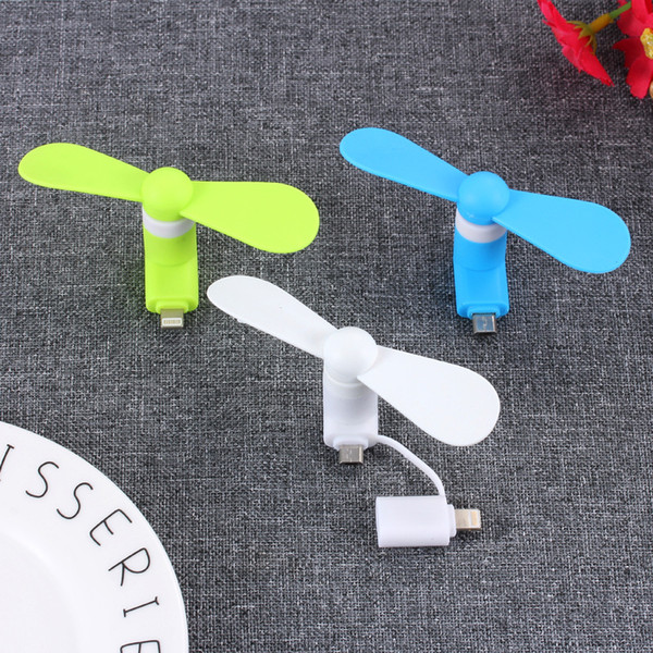 Wholesale Micro Portable USB Mini Fan Mobile Phone Accessory Hand-held Cooling For Cell phone Android Smartphone Random Color Free Shipping