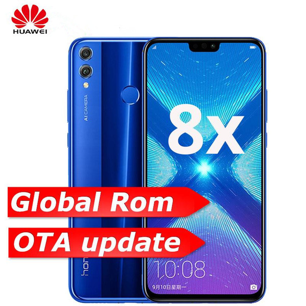 Huawei Honor 8X Global Version MobilePhone 6.5 inch Screen 3750mAh Battery OTA Update Dual Back 20MP Camera Smartphone