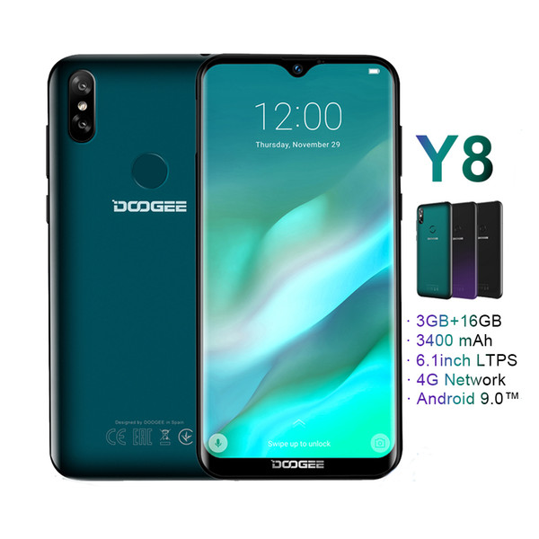 Doogee Y8 Android 9.0 Cell Phone 4g Lte 3gb 16gb 6.1