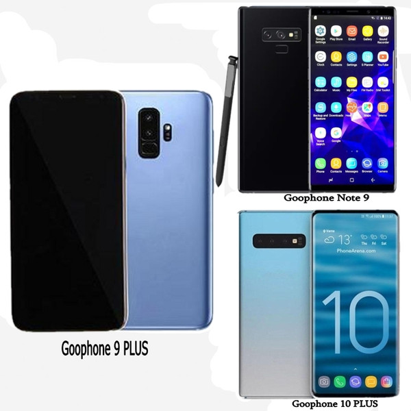 Free DHL Goophone S10 plus Note 9 With Touch ID Unlocked Smartphones Show Android octa core 4GRAM 128G 4G LTE 6.4inch Cellphone Sealed box