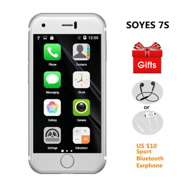 SOYES 7S Free Bluetooth Headset Gift 2.54 inch Super Mini Android Smartphone Quad Core 1GB+8GB 5.0M Dual SIM Mobile Phone