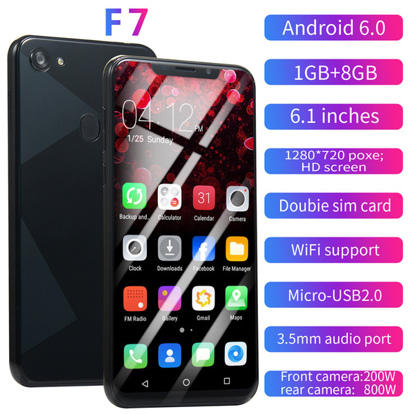 Smart phone F7 factory direct wholesale 6.1 inch low-cost mobile phone 4 + 64 large memory customization