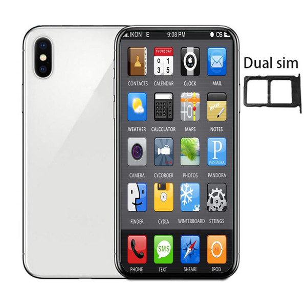 6.5inch Andriod phone xs max 1GBRAM 4GBROM MTK6580 QuadCore 5MP 3G WCDMA Sealed Box Fake 4G displayed Dual SIM Card goophone