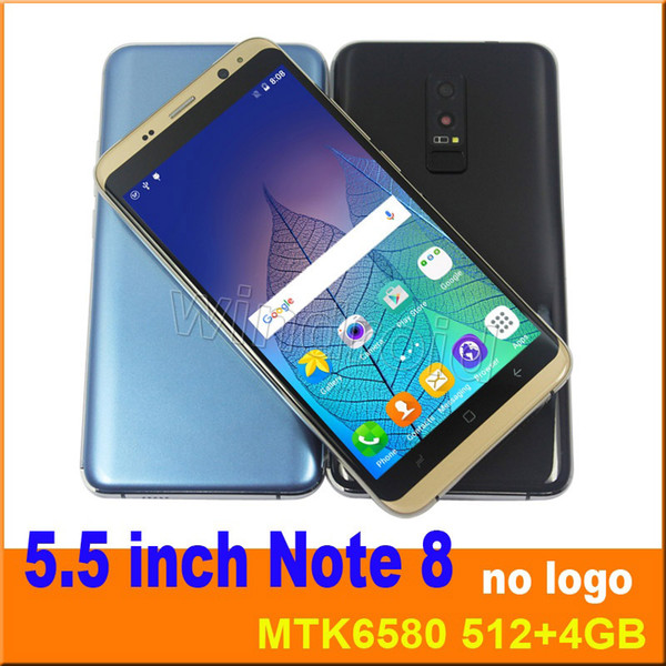 5.5 inch Note8 S9 Plus Quad Core MTK6580 Android 6.0 Smart phone 512 4GB Dual camera 5MP SIM 540*960 3G Unlocked Mobile Gesture Free case