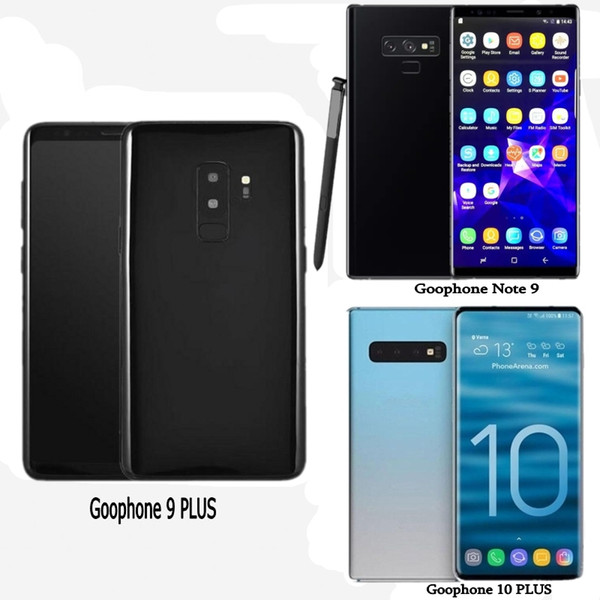 Free DHL Goophone S10 plus Note 9 Fingerprint Unlocked Smartphones Show Android octa core 4GRAM 128G 4G LTE 6.4inch Cellphone Sealed box