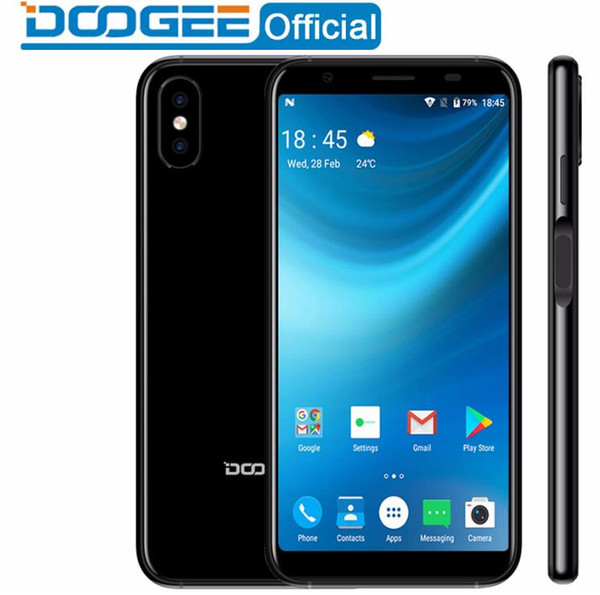 2018 New DOOGEE X55 Smartphone 5.5'' 18:9 HD MTK6580 Quad Core 16GB ROM Dual Camera 8.0MP Android 7.0 2800mAh Side Fingerprint