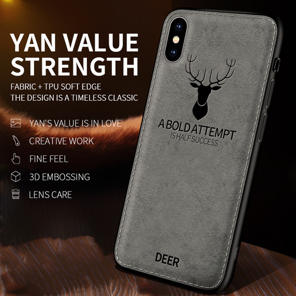 High-quality Simple Fashion Phone Cases Softness Fiber Denim Grain 3D Printing Pattern TPU Soft Edge For iphone XR X XS Max 6 6S 7 8 Plus