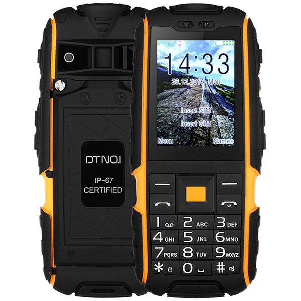 Fast shipping DTNO.I A9 IP67 Waterproof shockproof Phone 4800mAh Battery Dual SIM Mobile Phone FM Flashligh Phone