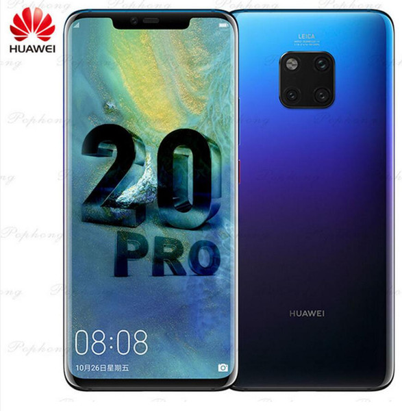 New Arrival HUAWEI Mate 20 Pro Mobile Phone 6.39 inch Full Screen waterproof IP68 40 MP 4 Cameras Kirin 980 octa core quick charger 10V/4A