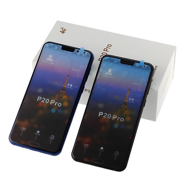 Full screen Curved screen P20 Pro 3 cameras Android 8 P20pro 1GB/4GB Show fake 4GB RAM 128GB ROM Fake 4G LTE Unlocked Cell Phone DHL Free