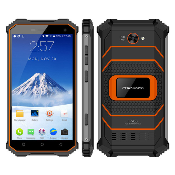 IP68 Waterproof Rugged Smart Phone PHONEMAX R2 5inch Quad core 2GB RAM 16GB ROM 4G LTE Android 7.0 8MP OTG Mobile Phones