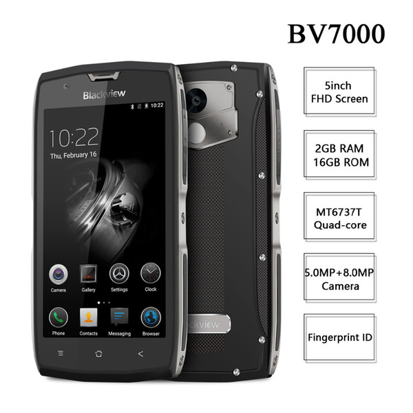 Blackview BV7000 IP68 Waterproof Smartphone MT6737T Quad Core 2GB+16GB 5inch FHD Screen NFC Fingerprint 4G Dual SIM Cellphone