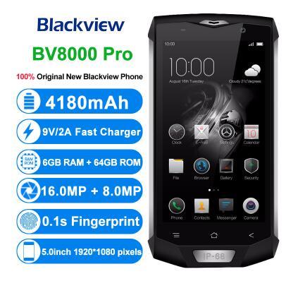 Blackview BV8000 Pro Smartphone IP68 Waterproof MT6757 Octa Core 6G RAM 64G ROM 5.0 Inch 1920*1080 16.0MP 4G Android 7.0 Phone